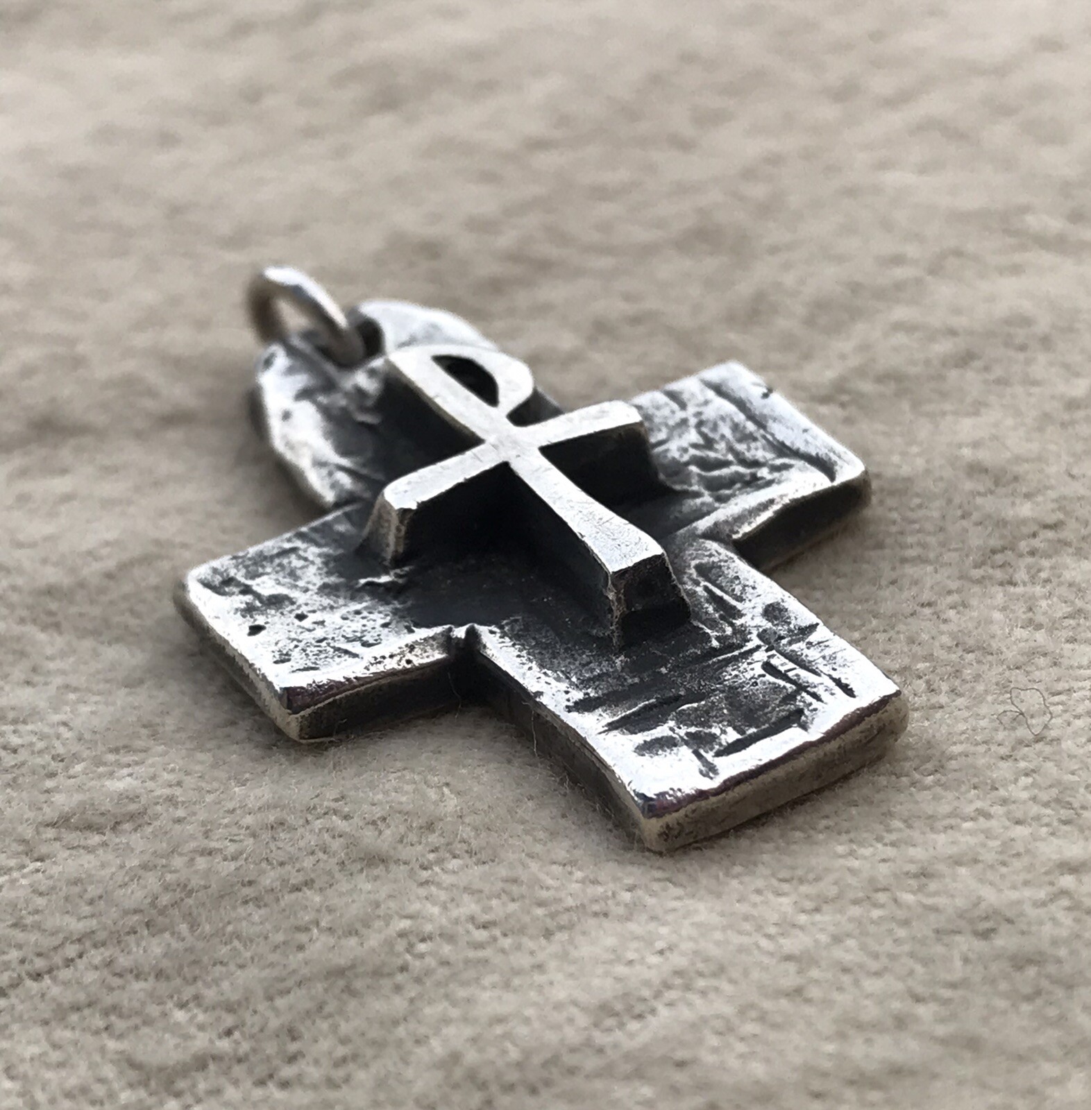 JAMES AVERY RETIRED 1973 3D HEAVY CARVED CHI RHO PAX MISSION CROSS ...