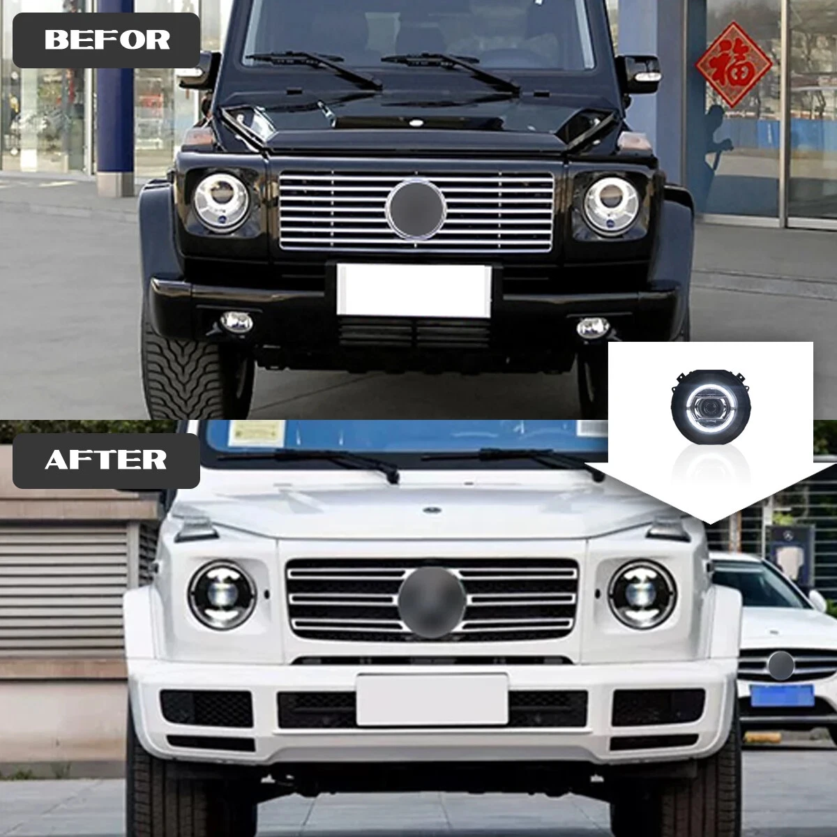 For Mercedes-Benz G-Class W463 2007-2017 LED DRL Headlights Double