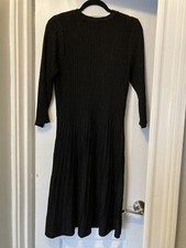 Nanette Nanette Lepore Womens Black Metallic Cocktail Party Sweaterdress Sz L