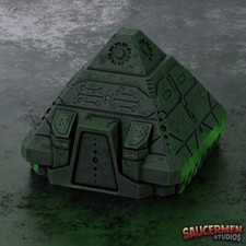 Ancient Alien Pyramid Structure Fantasy Sci-Fi 28mm 3D Printed in Grey