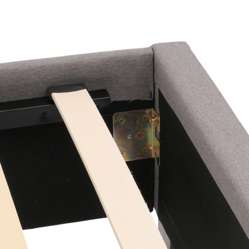 Polsterbett HWC-N59, Bett Bettgestell mit Lattenrost, Massivholz Stoff 180x200cm - Bild 7 von 17