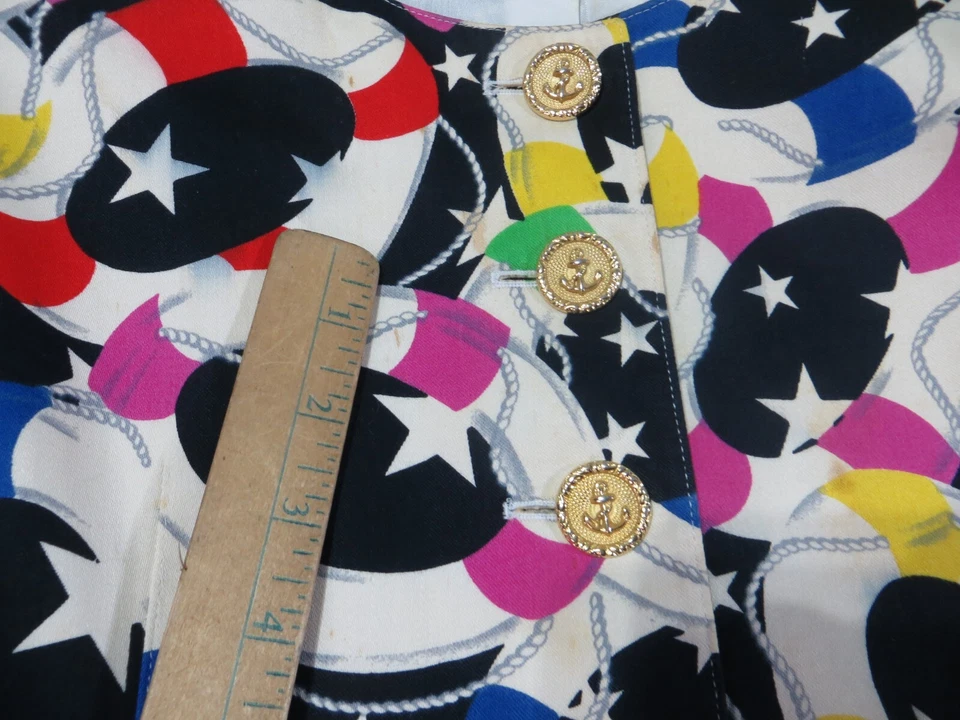 Blazer náutico vintage Escada Margaretha Ley para mujer 40 botones dorados linderd Foto 3 de 4