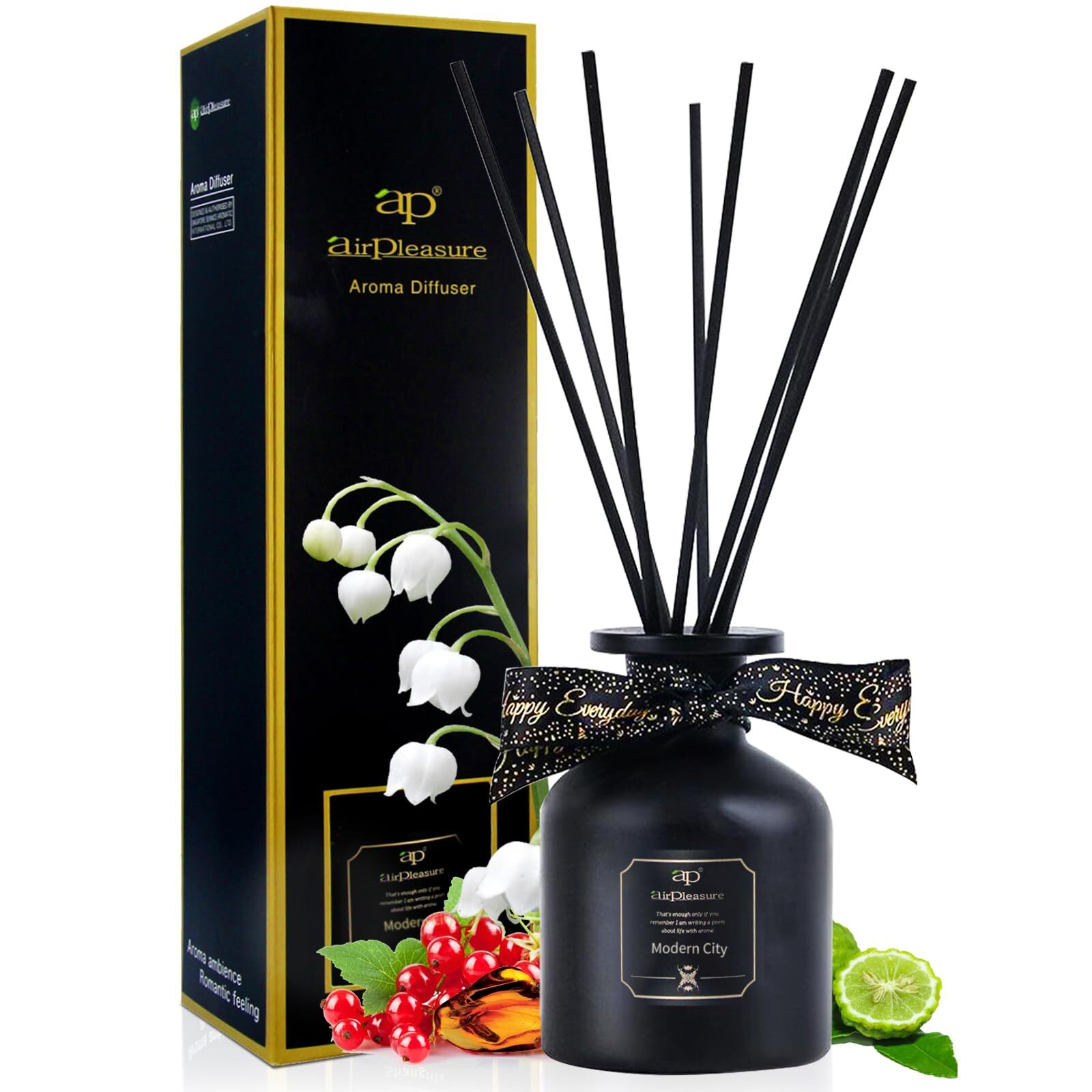Reed Diffuser Set, 5.07 oz(150ml) Essential Oil Reed Diffuser with 8 Scent St...-image
