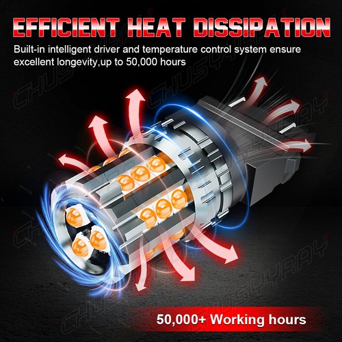 3157 3757A Turn Signal Light 3000k Amber LED Bulbs Fit for 04~12 Chevy Colorado - Picture 5 of 11