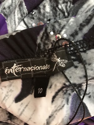 Robe Maxi été Fleurie Violette/blanche INTERNACIONALE - Taille UK 10 - NEUVE Sans étiquettes