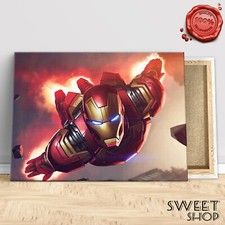 IRON MAN RIPRODUZIONE Stampa su Tela ALTA' QUALITA' QUADRO MODERNO ARTE MARVEL