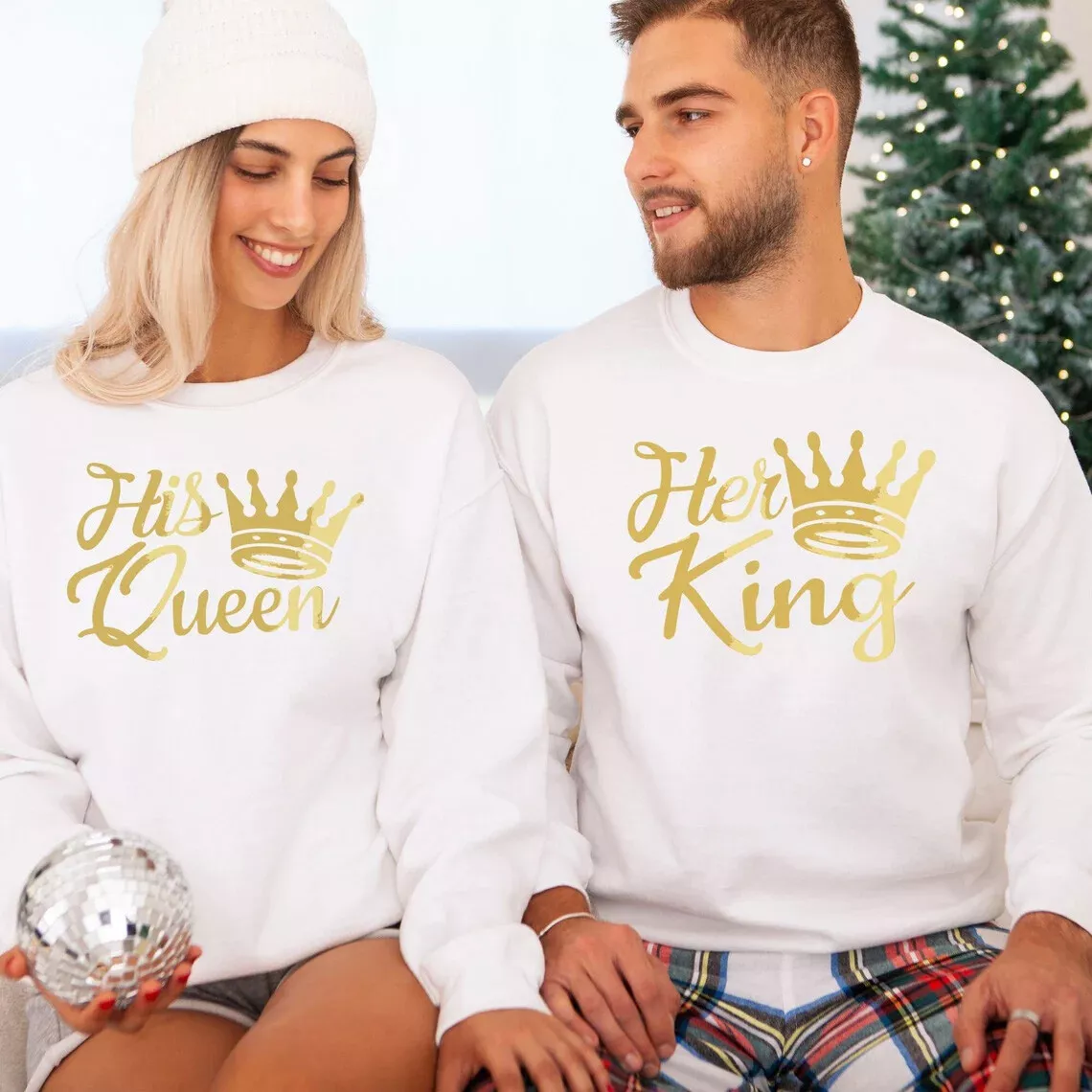 Couple T-Shirt Floral Crown King Queen Love Matching Summer Unisex