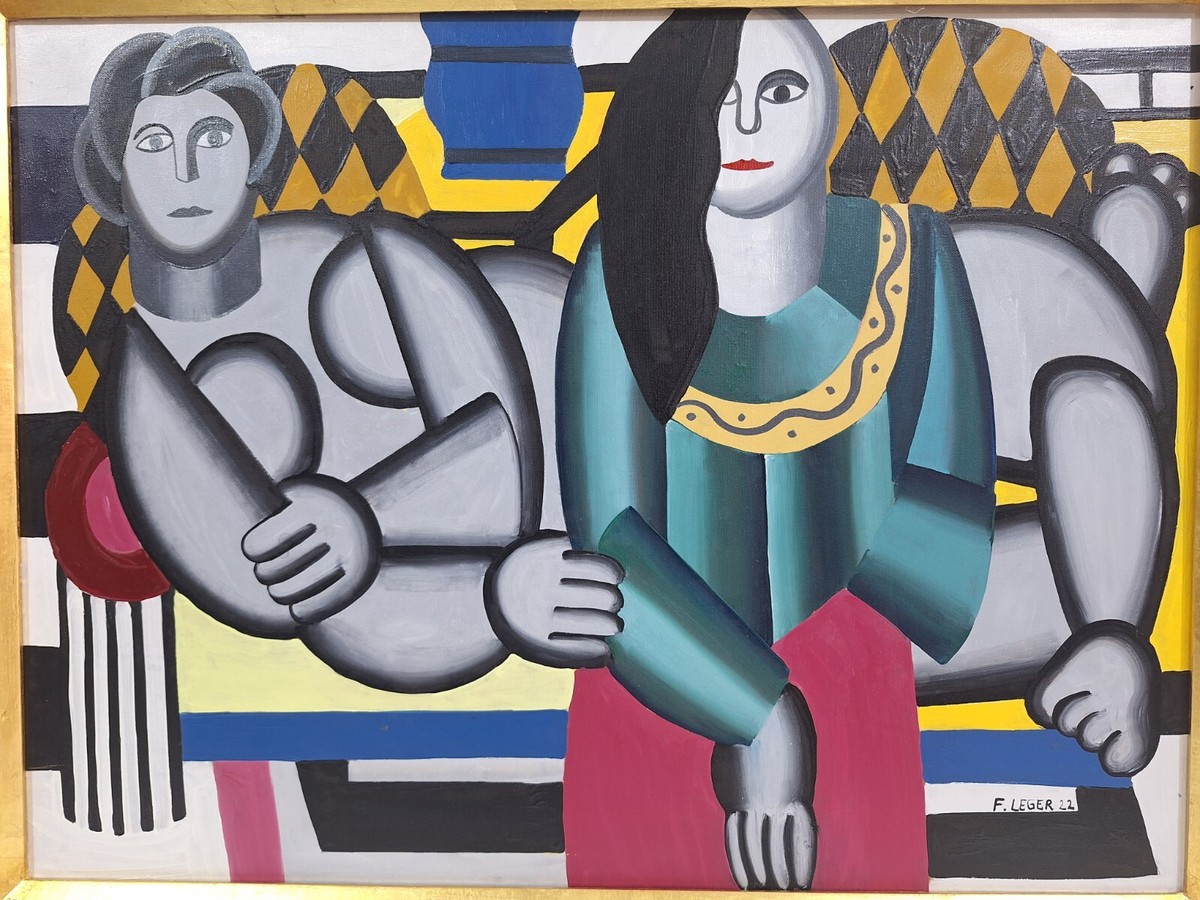 Fernand Léger giraud FERNAND LEGER OIL ON CANVAS 1922 WITH FRAME IN GOLDEN LEAF