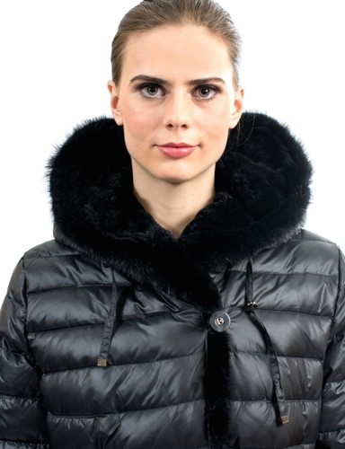 ✅ Piumino d'oca con pelliccia di visone taglia L US 10 EU 42 $895 Пуховик Норка - Foto 4 di 12