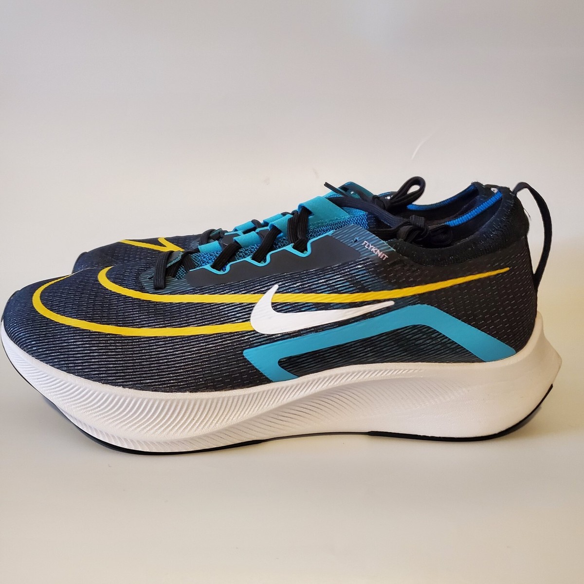 Nike Zoom Fly 4 Black/Blue/Yellow Road Running Shoes Men's Size 13