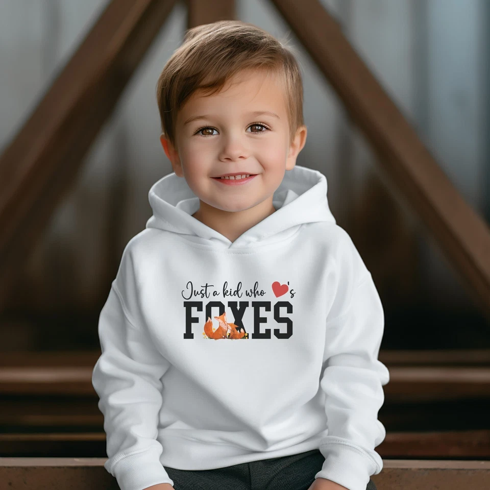 Sudadera con capucha de zorro para niños, solo un niño que ama a los zorros suéter para niño o niña Foto 3 de 4