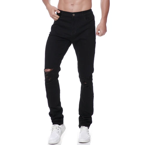 Herren Ripped Jeans Stretch Distressed Destroyed Tapered Leg Skinny Hose - Bild 11 von 51