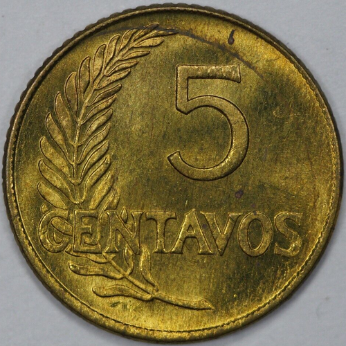1965 Peru 5 Centavos, Uncirculated (#1) - Picture 2 of 2