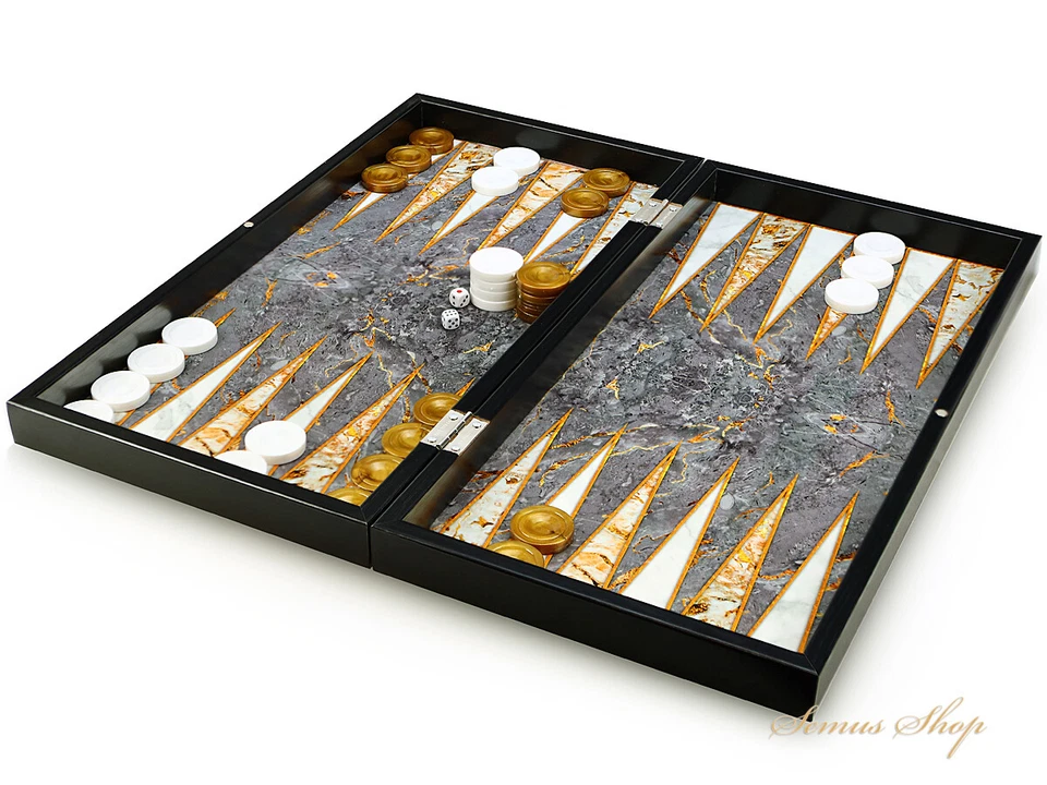 Wunderschöne Marmor Optik Backgammon Tavla XXL (B-WARE) - Bild 2 von 4