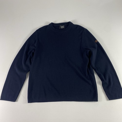 Bogner, Vintage Bogner Sweater Nordic Mens Medium Blue Wool Blend Fair Isle Long Sleeve