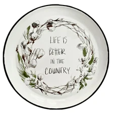 Rustic Farmhouse Decor Metal Serving Tray “Life Is Better In The Country” NEW