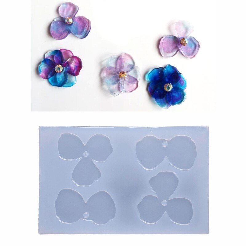 Silicone Earring Mold for DIY Resin 3D Flower Pendant Casting