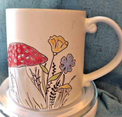Garden Of Mushrooms Big Coffee Latte Mug Cup 21 Oz Ceramic By Spectrum Designz