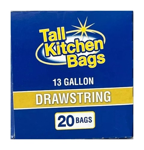 Basic Kitchen Trash Bags, 13 Gallon, Drawstring, 20 Bags Free Shipping - Bild 4 von 5