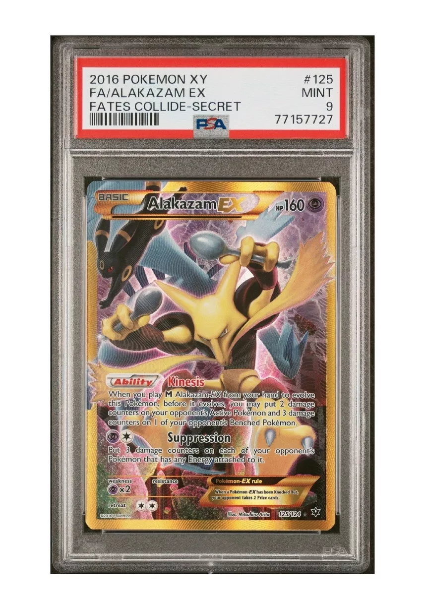 Alakazam EX 125/124 Secret Rare Fates Collide Pokemon Card Near Mint