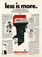 1970 JOHNSON SEAHORSE 50 Hp Twin Outboard Boat Motor Vintage Ad 