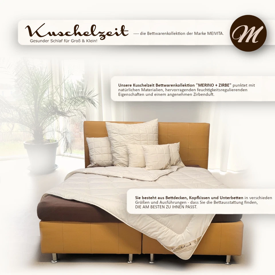 Merino Schaf-Schurwoll-Kissen mit Schafschurwollkugeln Zirbe-Spänen Kopfkissen - Bild 2 von 4