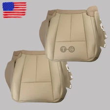 Driver & Passenger Leather Bottom Seat Cover Tan For 07-14 Ford Expedition