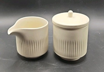 Citrine Everyday Collection by Magenta Ribbed Ceramic Creamer Sugar Set Fab Fit 
