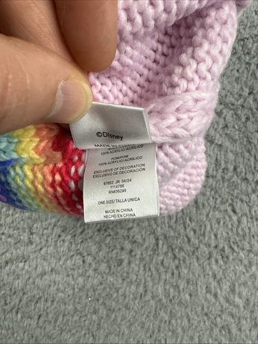 New Girl's Pink Disney Princess Pom Beanie - One Size - Picture 5 of 5