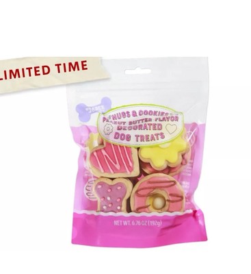 2 Trader Joe s Hugs & Cookies Peanut Butter Flavor Dog Treats Birthday Cookie  