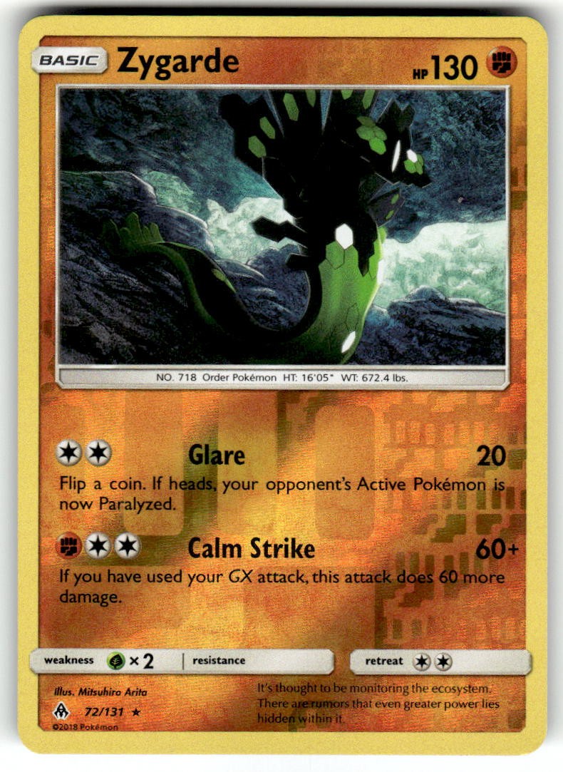 Zygarde 72/131 Rare Forbidden Light Pokemon Reverse Holo NM
