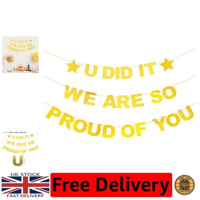 Wiederverwendbare gold glitzernde Feier Banner für Abschluss- & Ruhestandsfeiern