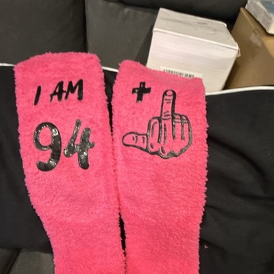 Happypop Pink Birthday Funny Novelty Women's Bed Socks One Size Ankle-High