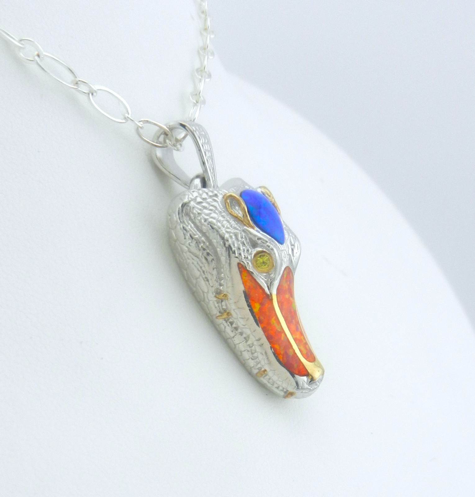 Kovel Solid Sterling Silver Alligator Pendant Pin… - image 3