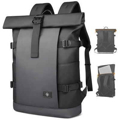 Roll Top Backpack Men & Women, 15.6 Inch Laptop Rucksack Waterproof Large R...