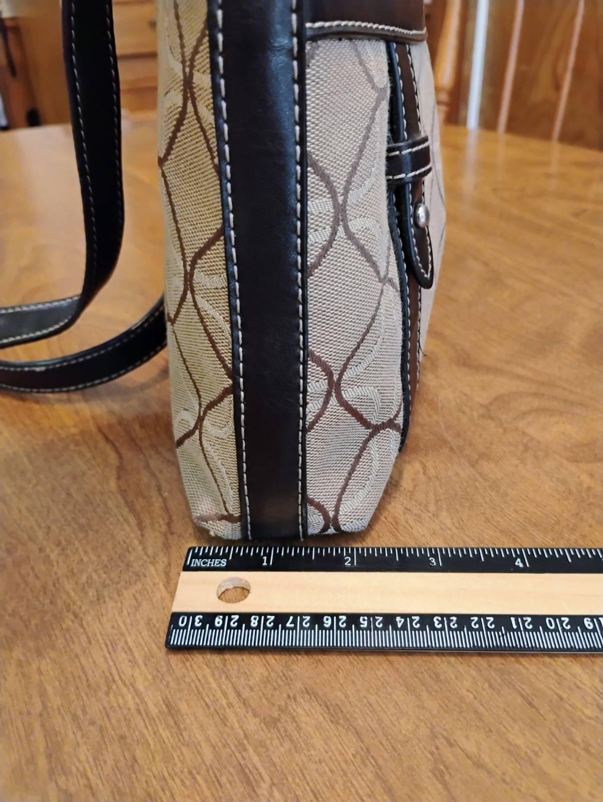 Nine West Patterned Beige Geometric Shape Crossbo… - image 7