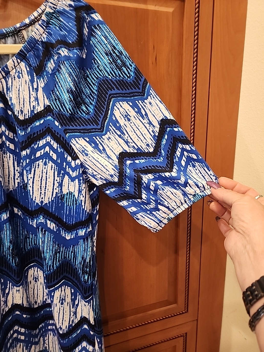 Notations Size M Blue Chevron Polyester Spandex S… - image 3
