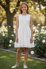 Girl  s 14 Dress Crochet Lace Rare Editions Fit  Flare Party/Formal/Flower Girl