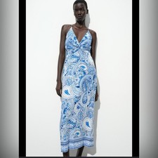 Zara knot printed midi dress