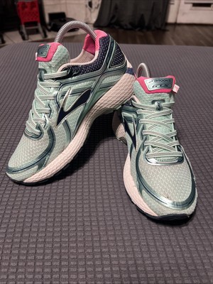 Size 7 Brooks Adrenaline GTS-16 Running Shoes Blue Tint-Pink Glo-Peacoat Womens