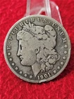 1901-S  MORGAN SILVER DOLLAR  CIRCULATED  BUTT UGLY  RIM DINGS         #T2480