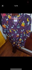 Fall Halloween Scrub Top Trick Or Treat Cherokee Size XL