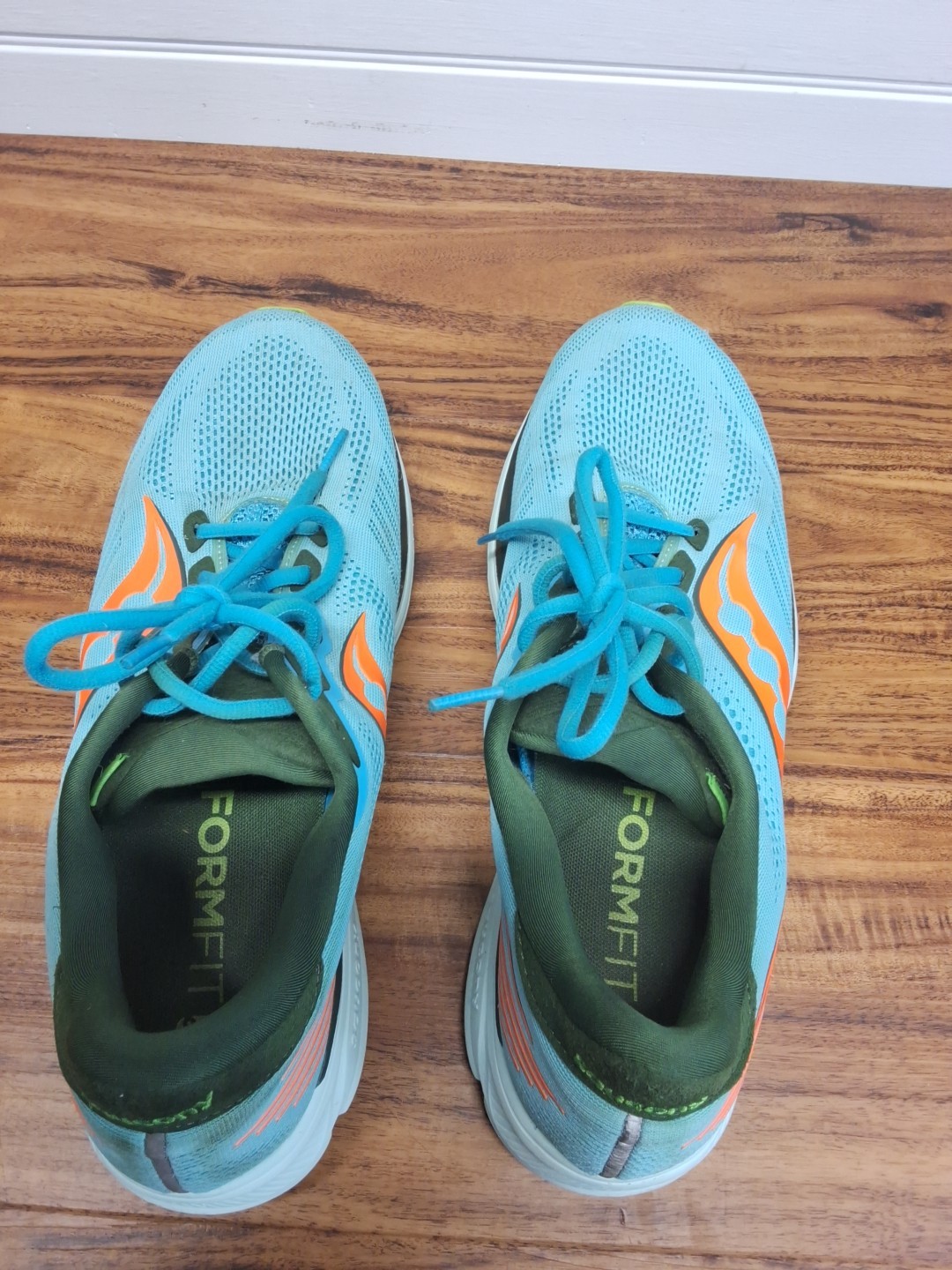 Saucony Ride 14 Mens Size 10.5 Running Shoes Sneakers Teal PWRRUN Formfit  thumbnail 8