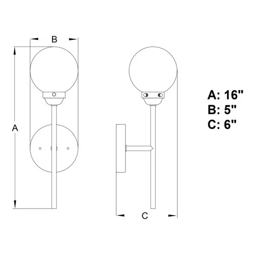 Vaxcel Lighting W0395 Orbit 16" Tall Wall Sconce - Muted Brass / Oil Rubbed - Picture 5 of 8