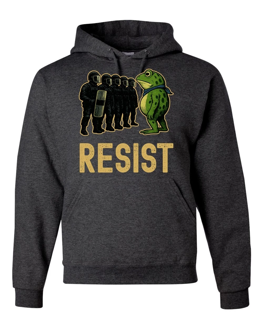 Frogs Against Fascism, Portland Frog, Resist Frog, Protest Pullover Hoodie
