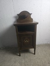 Comodino antico stile liberty legno intarsiato comodino 1900 circa