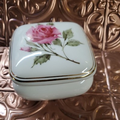 Vintage 1987 Avon President's Club ROSE Music Jewelry Trinket Box Unique!