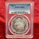1881-S Morgan Silver Dollar PCGS MS65