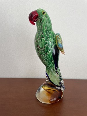 Colorful Glass Parrot by Gca Art Glass / Murano Style