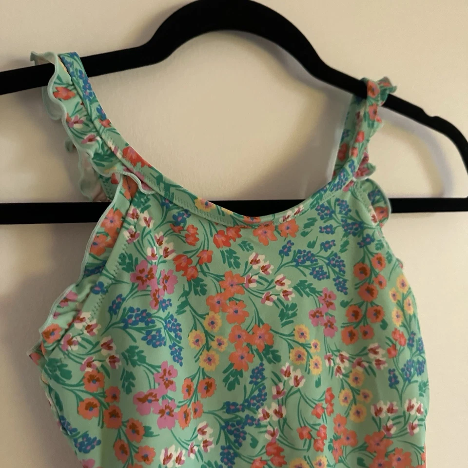 Traje de baño de una pieza con volantes florales Crewcuts para niñas talla 10 Foto 3 de 4